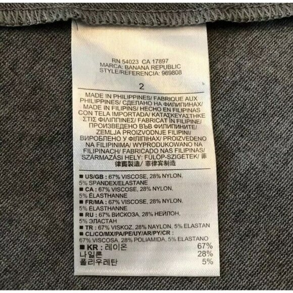 Banana Republic Mini Skirt Size 2 Gray Casual Workwear Stretch Full Swing Ruffle - Picture 10 of 10